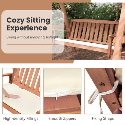 Costway Outdoor Swing Bench 2 Seats with Wood A-Frame New - NP11330+