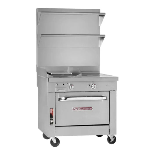 Southbend Platinum, P36D-PPC Gas Range , 36”, Plancha, 12” Charbroiler With Standard Oven Base, 96000 Total Btu - P36D-PPC