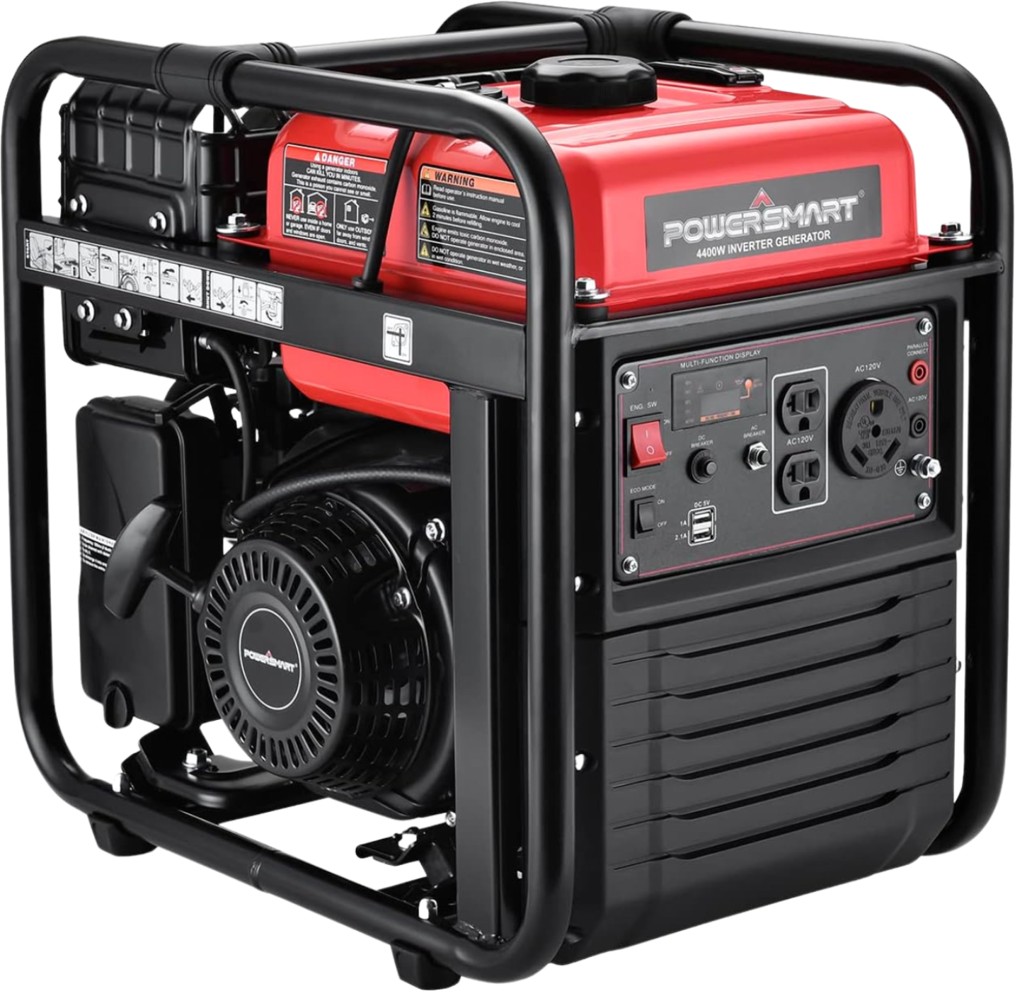 Powersmart Inverter Generator Open Frame 3500W/4200W Low THD Parallel and RV Ready 4 Stroke Gas New - PS5040