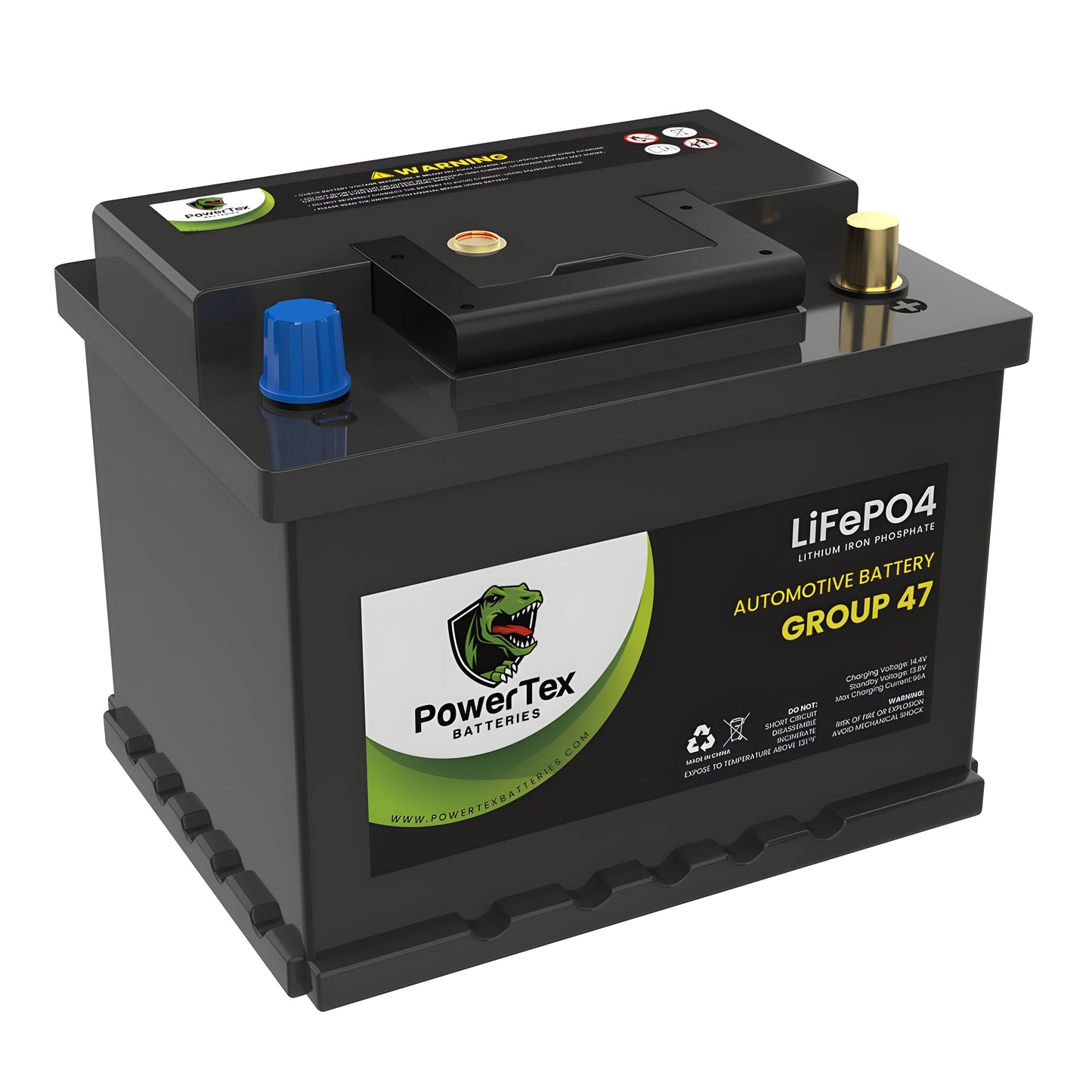PowerTex2021 Volkswagen Golf L4 1.4LReplacement Car Battery BCI Group 47 Lithium LiFePO4 Automotive Powertex Battery - PTLG47-084