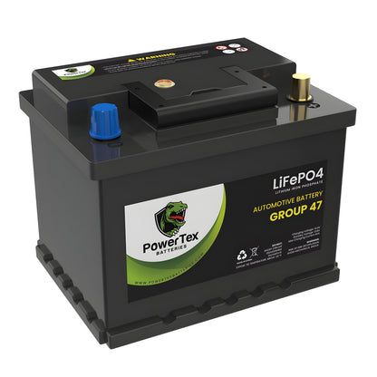 PowerTex 2023 Subaru BRZ H4 2.4LReplacement Car Battery BCI Group 47 Lithium LiFePO4 Automotive Powertex Battery - PTLG47-051