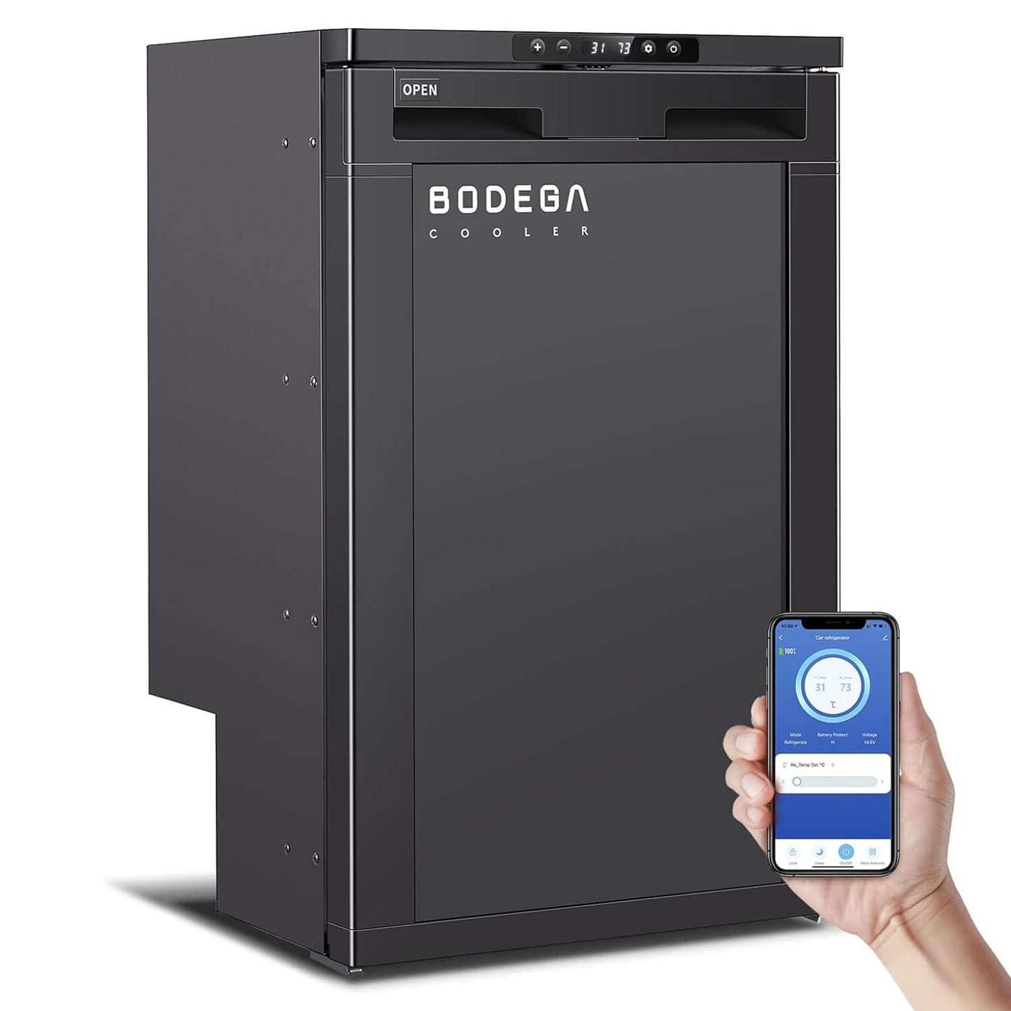 BODEGA 12 Volt RV Refrigerator 45L/1.6cu.ft RV Fridge and Freezer - R50