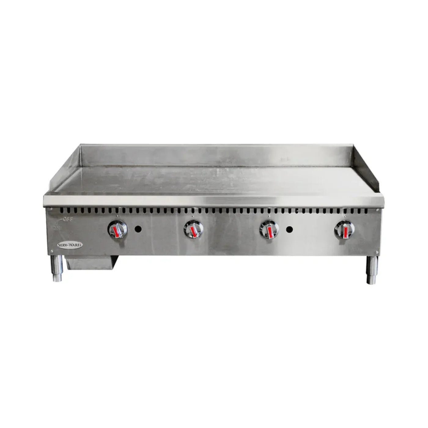 Serv-Ware SMGS-48 47.99" Stainless Steel Manual Griddle with 4 Burners, Gas, 30,000 BTU/H - SMGS-48