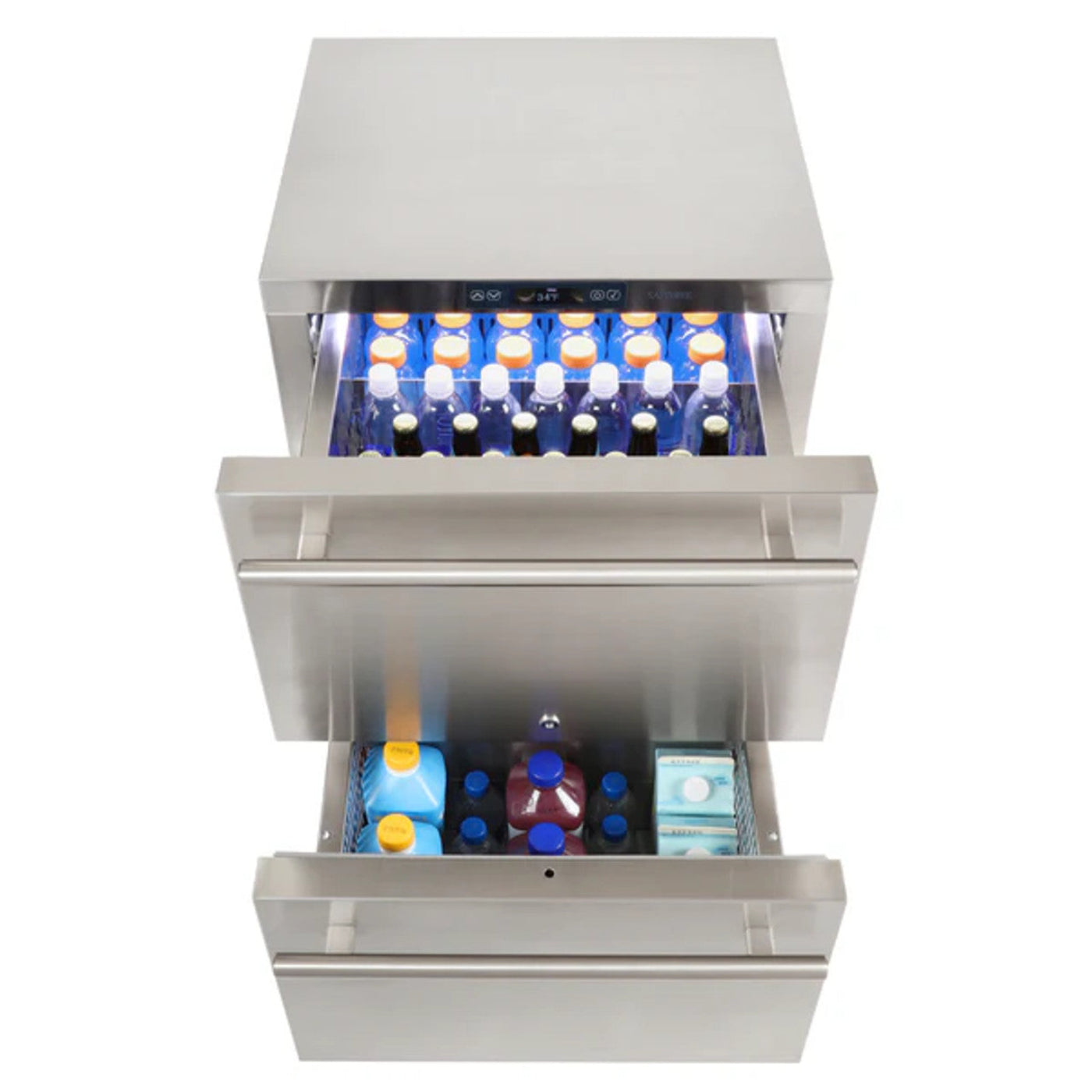 Sapphire 24" Outdoor Refrigerator with Drawers, 4.6 cu. ft. Capacity Full Wrapped Stainless Steel Exterior - SRD24-OD