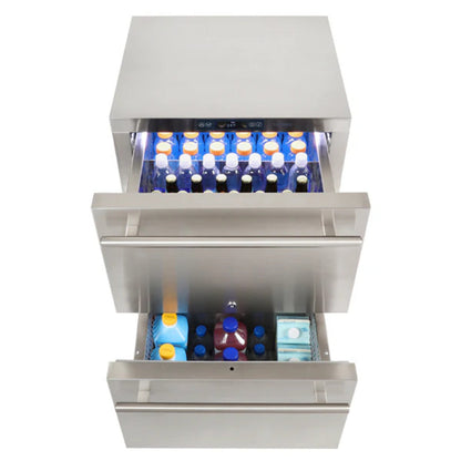 Sapphire 24" Outdoor Refrigerator with Drawers, 4.6 cu. ft. Capacity Full Wrapped Stainless Steel Exterior - SRD24-OD