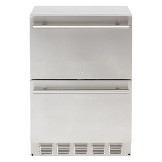 Sapphire 24" Outdoor Refrigerator with Drawers, 4.6 cu. ft. Capacity Full Wrapped Stainless Steel Exterior - SRD24-OD