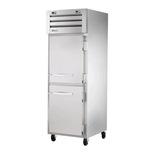 True  27 1/2" Spec Series Stainless Steel  Commercial Combo Refrigerator Freezer with Right Hinge Solid Doors and Dual Temperature , Silver,115/1ph - STR1DTA-2HS-HC