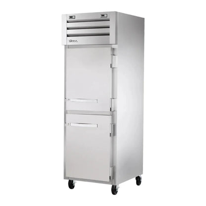 True  27 1/2" Spec Series Stainless Steel  Commercial Combo Refrigerator Freezer with Right Hinge Solid Doors and Dual Temperature , Silver,115/1ph - STR1DTA-2HS-HC