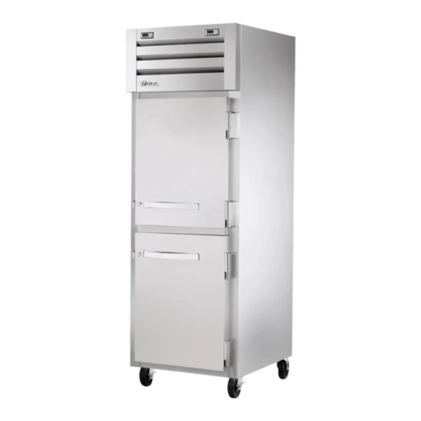 True  27 1/2" Spec Series Stainless Steel  Commercial Combo Refrigerator Freezer with Right Hinge Solid Doors and Dual Temperature , Silver,115/1ph - STR1DTA-2HS-HC