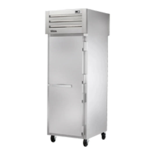 True  27 1/2" Spec Series Stainless Steel Pass-Through Refrigerator with 1 Glass Door and 2 Solid Doors, 115v/1ph - STR1RPT-1S-1S-HC
