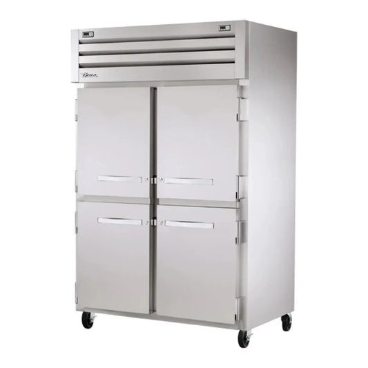 True  52 5/8" Spec Series Stainless Steel Two Section Commercial Combo Refrigerator Freezer with Solid Doors and Dual Temperature, 115v/1ph - STR2DT-4HS