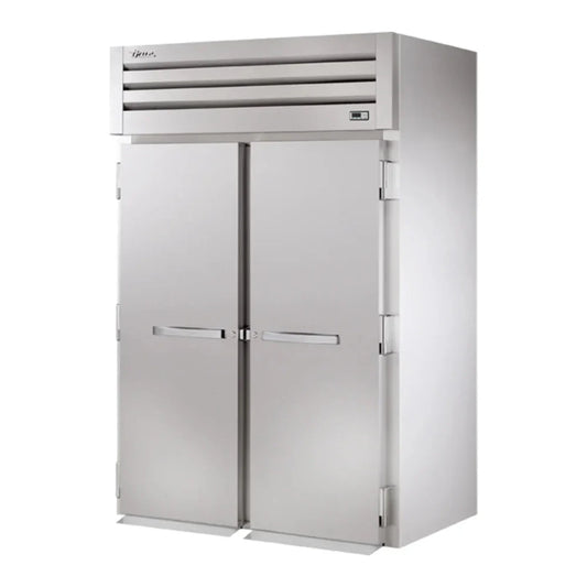 True  68" Spec Series Stainless Steel Roll In Refrigerator with Two Section and 2 Left/Right Hinge Solid Doors,Silver, 115v/1ph - STR2RRI89-2S