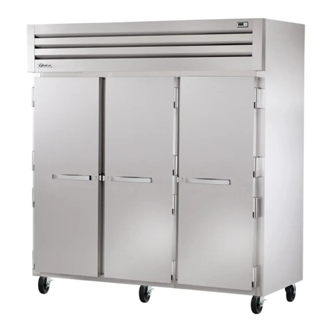 True  77 3/4" SPEC SERIES Stainless Steel Three Section Reach In Refrigerator,3 Left/Right Hinge Solid Doors Silver,115v/1ph - STR3R-3S-HC