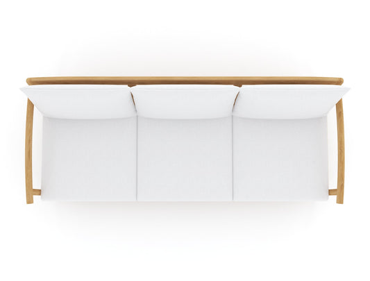 Royal Teak Collection Seville Sofa / 3-Seater Sofa with White Cushions - SEV3S-W