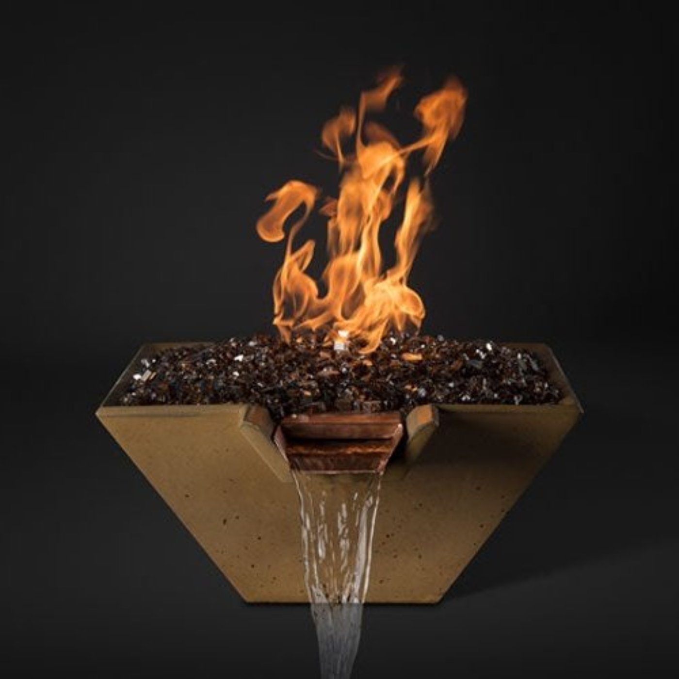 Slick Rock 29” Cascade Fire on Glass, Copper Spillway, Match Start - KCC29SPSCCMNG