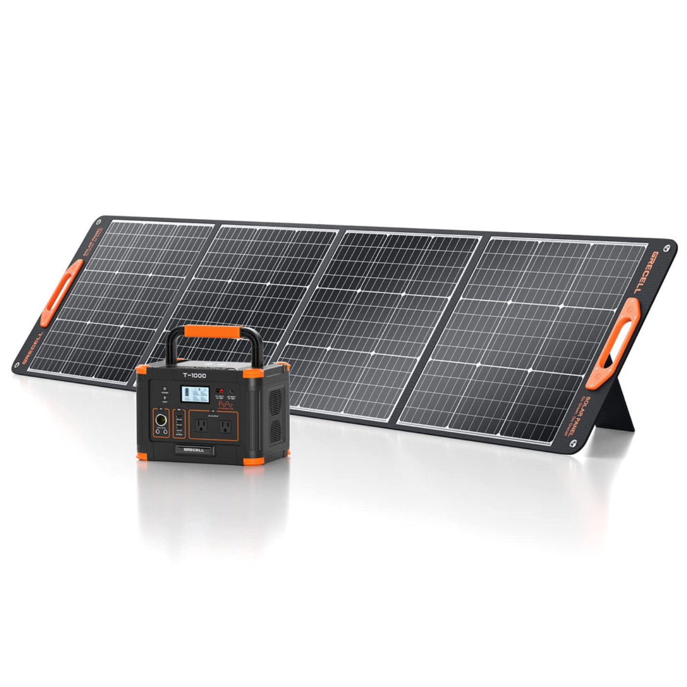 GRECELL 1000W Portable Power Station With Foldable Solar Panel -  GR-SE0003+DYZDB0001AGE*2