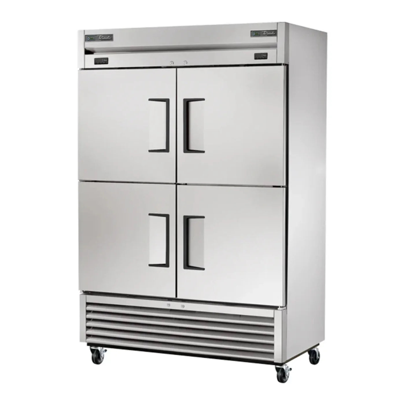 True  54" T-Series Stainless Steel and Aluminum Two Section Commercial Combo Refrigerator Freezer Solid Doors, Silver, 115v/1ph - T-49DT-4-HC