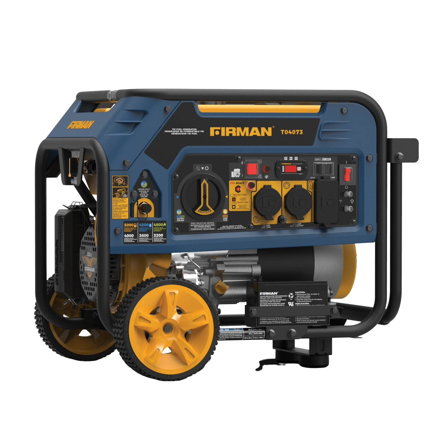 Firman T04073 4000W/5000W Electric Start Tri-Fuel Gas Propane Natural Gas Generator New T04073