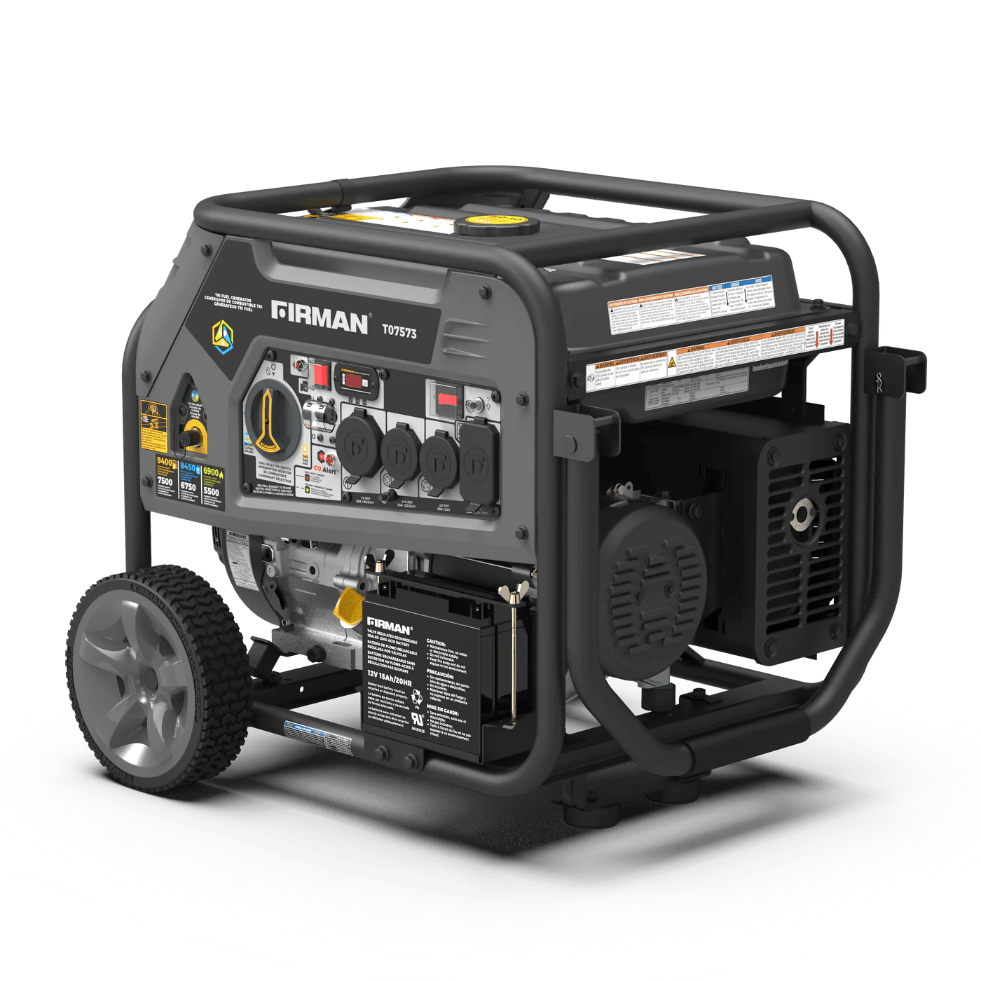 Firman T07573 Tri-Fuel Gas Propane Natural Gas Generator 7500W/9400W 120/240V with Electric Start Manufacturer RFB T07573