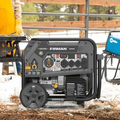 Firman T07573 Tri-Fuel Gas Propane Natural Gas Generator 7500W/9400W 120/240V with Electric Start Manufacturer RFB T07573