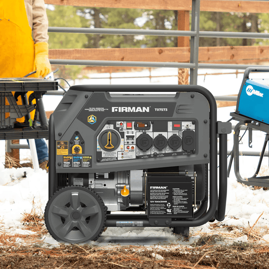 Firman T07573 Tri-Fuel Gas Propane Natural Gas Generator 7500W/9400W 120/240V with Electric Start Manufacturer RFB T07573