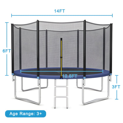 Costway Trampoline 14' Outdoor Recreational with Enclosure Net and Ladder New - TW10041+