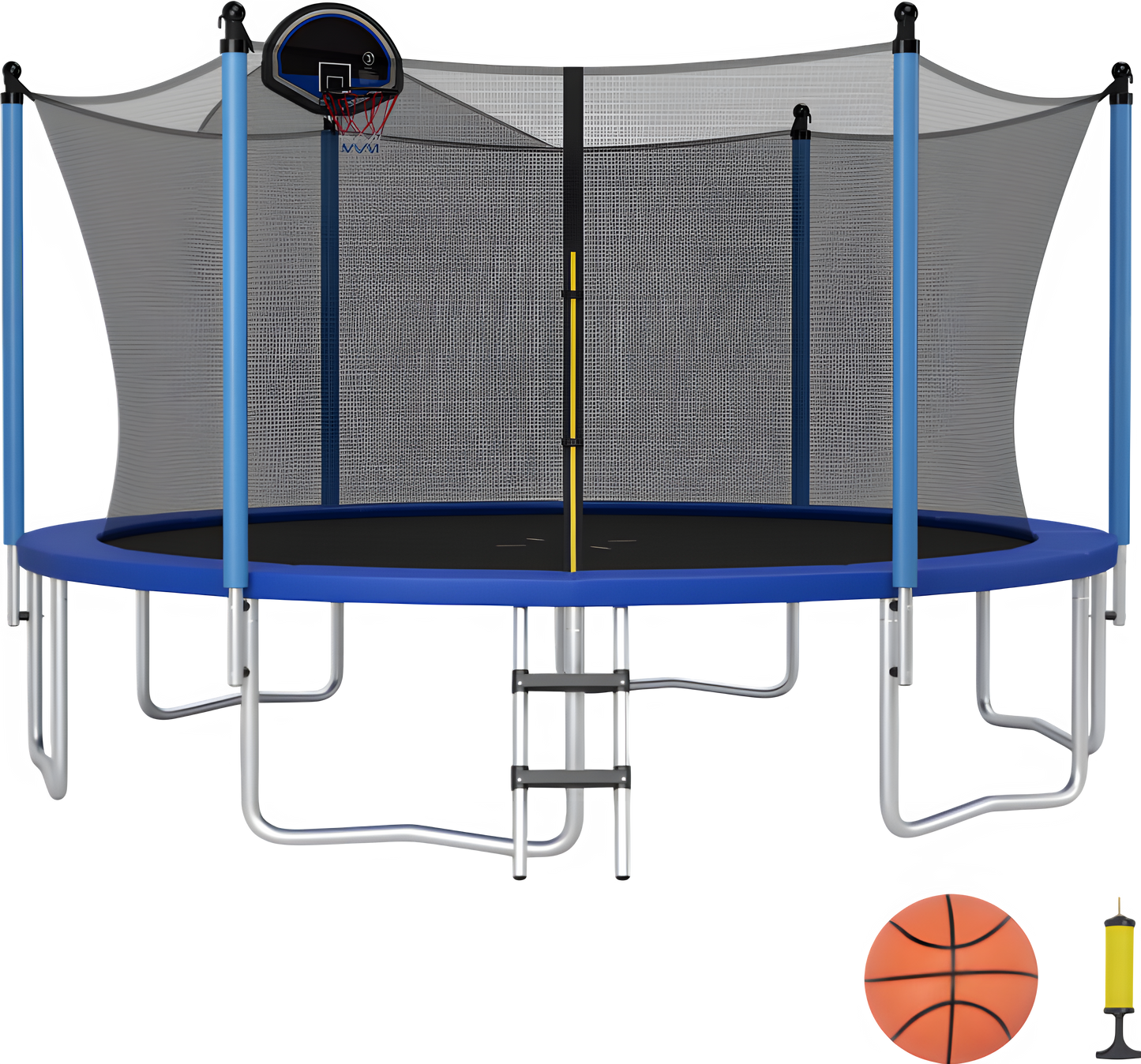Costway Trampoline 15' Outdoor Recreational with Ladder Enclosure Net and Basketball Hoop New - TW10068+