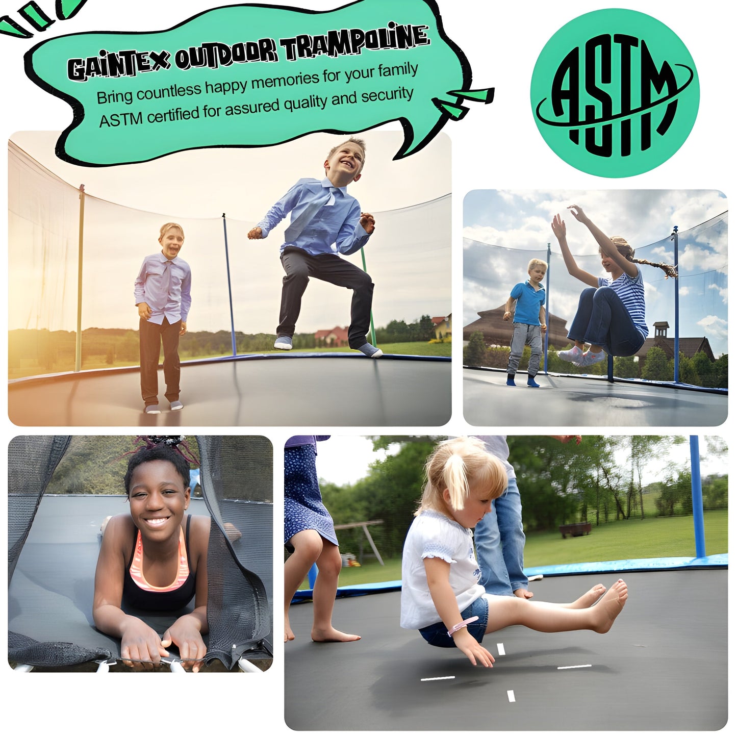 Costway Trampoline 15' Outdoor Recreational with Ladder Enclosure Net and Basketball Hoop New - TW10068+