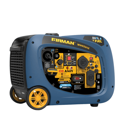 Firman Dual Fuel Gas Propane Inverter Generator 3200W/4000W 30 Amp Low THD Parallel Ready with Electric Start Manufacturer RFB -WH03242F