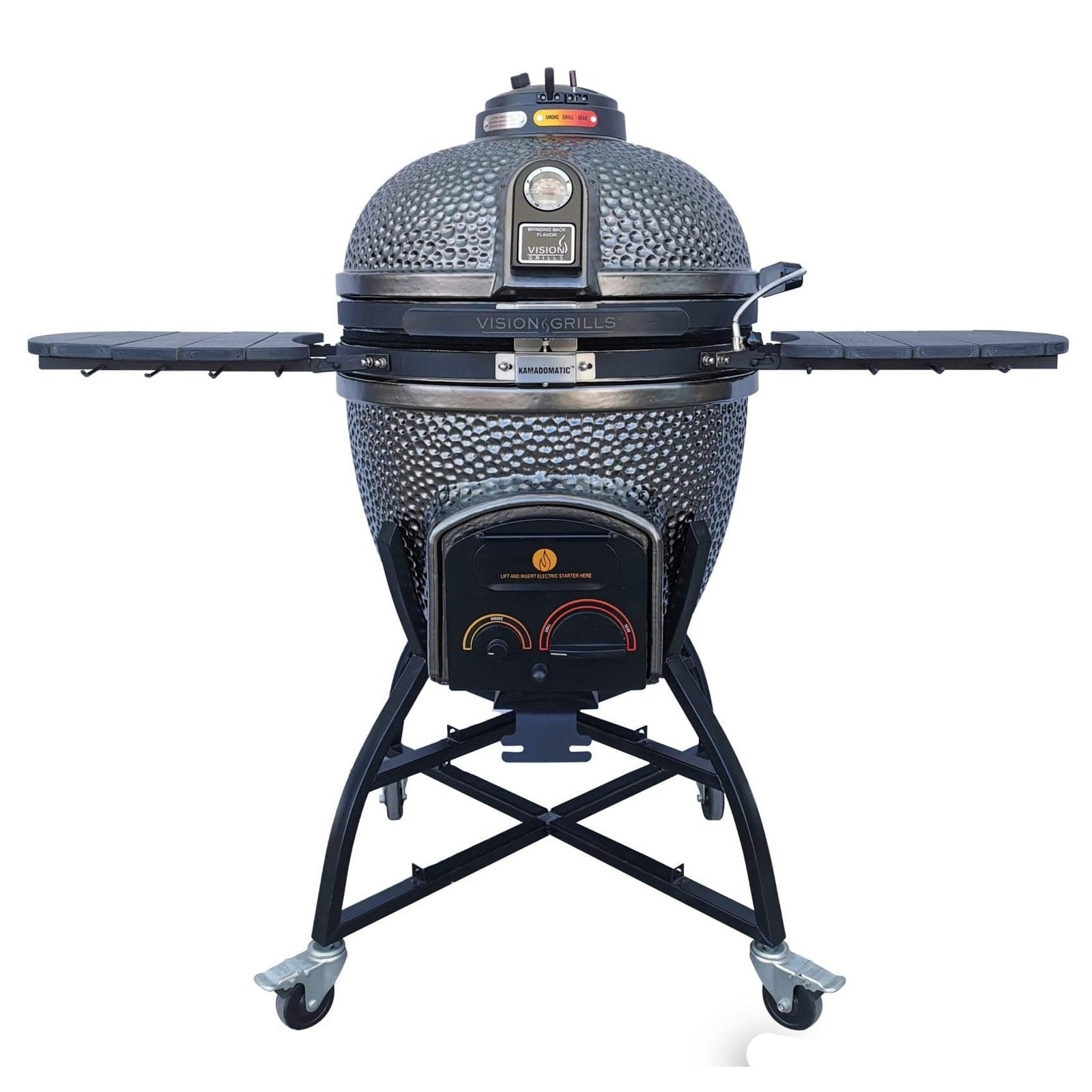 Vision Grills Elite | XD402 Deluxe Ceramic Kamado Grill | Charcoal Gas Compatible - Elite - XD402GMG