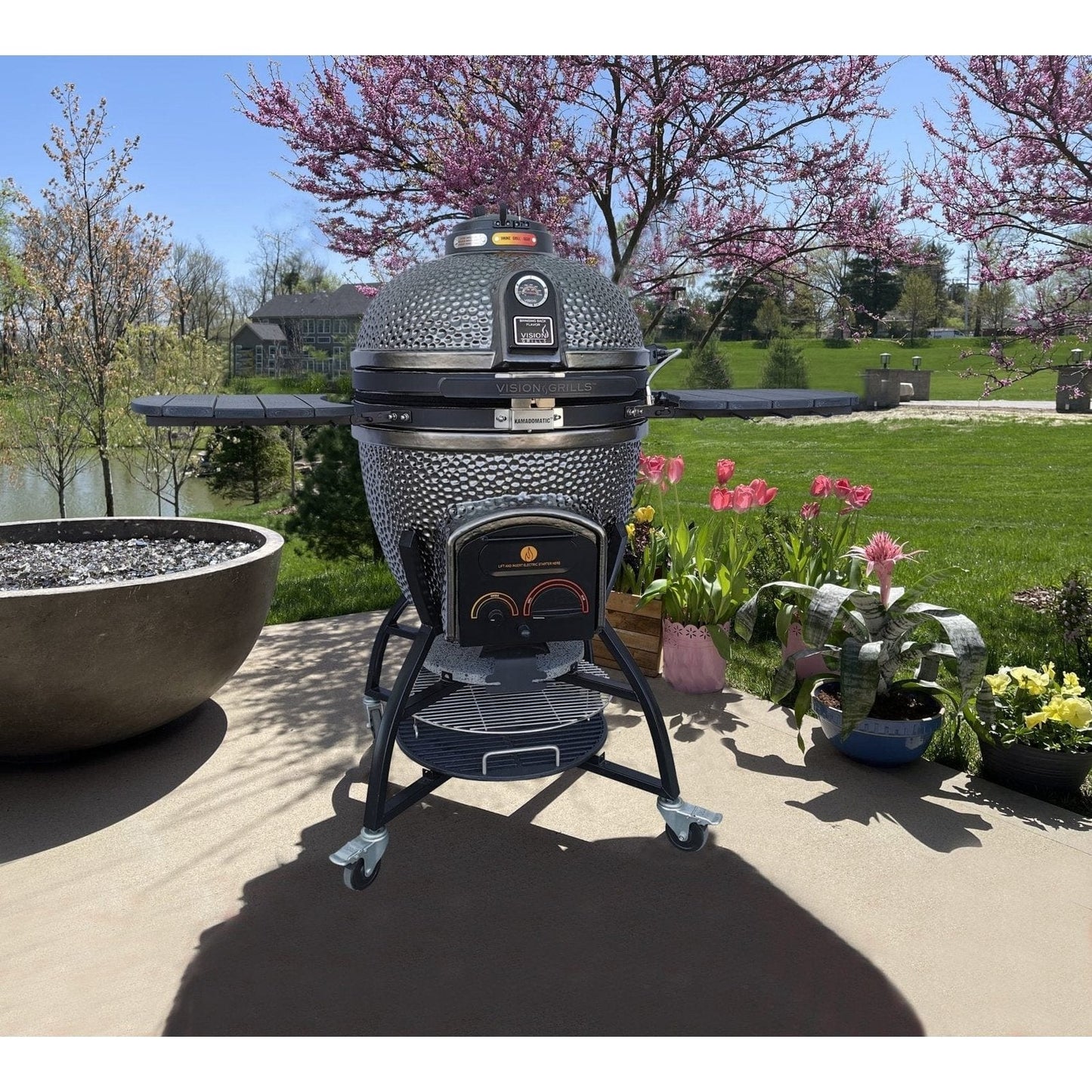 Vision Grills Elite | XD402 Deluxe Ceramic Kamado Grill | Charcoal Gas Compatible - Elite - XD402GMG