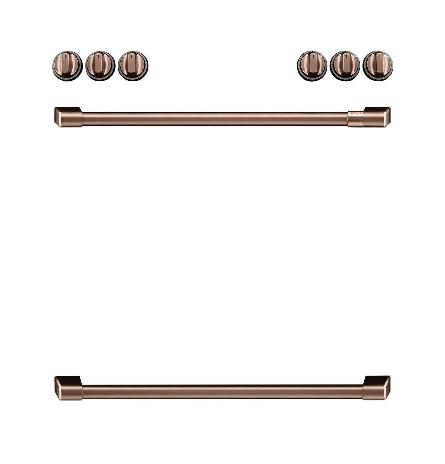 Café Front Control Electric Knobs and Handles - Brushed Copper - CXFCEHKPMCU-KT