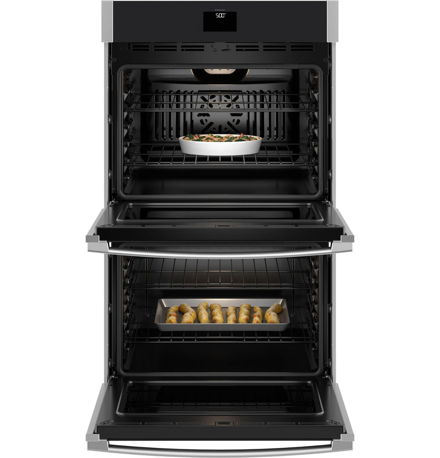 GE APPLIANCES JTD5000SVSS GE(R) 30" Smart Built-In Self-Clean Convection Double Wall Oven with No Preheat Air Fry - JTD5000SVSS-KT