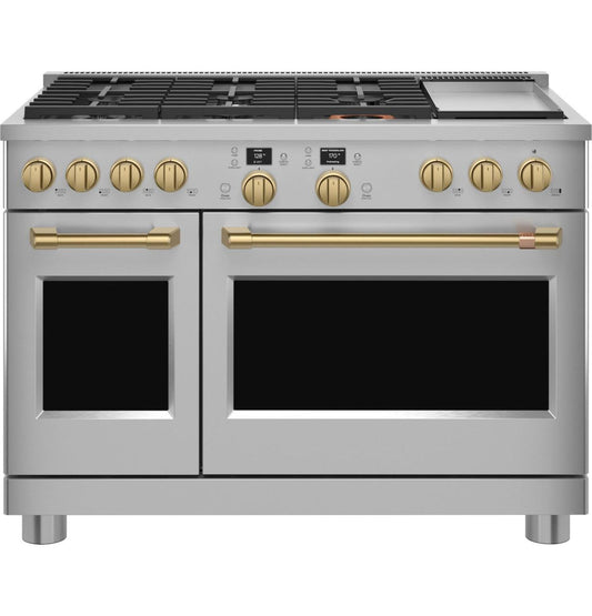 CAFE Café(TM) 48" Brushed Brass Handle & Knob Set for Pro Range and Rangetop - CXPR8HKPTCG-KT