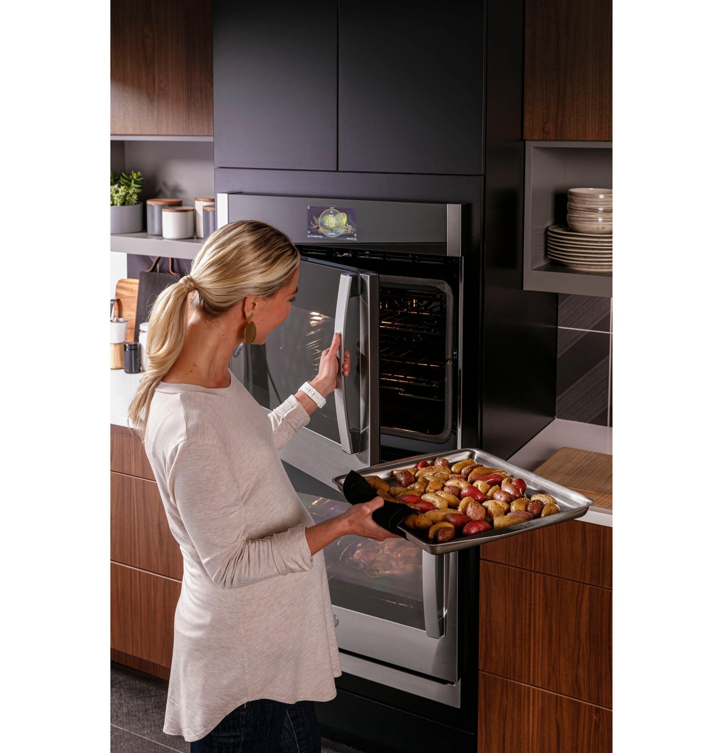 GE APPLIANCES PTD700LSNSS GE Profile 30" Smart Built-In Convection Double Wall Oven with Left-Hand Side-Swing Doors - PTD700LSNSS