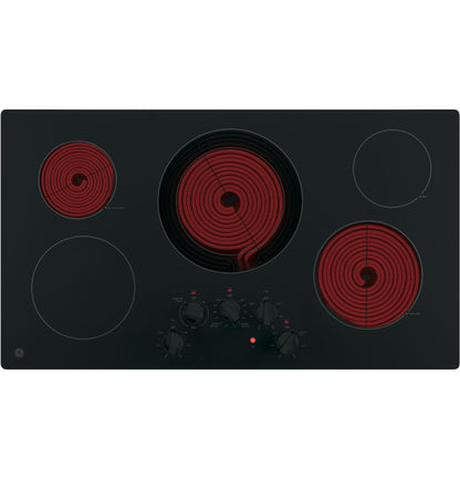 GE APPLIANCES JP3036DLBB GE 36" Built-In Knob Control Electric Cooktop - JP3036DLBB-KT