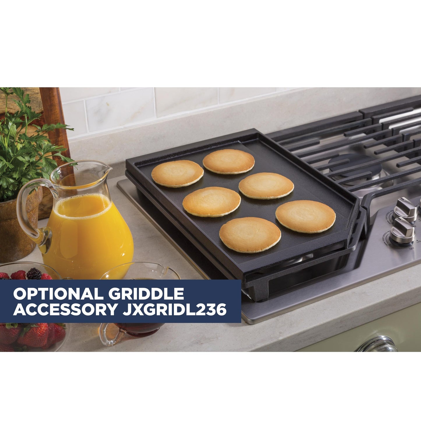GE APPLIANCES JGP5036SLSS GE(R) 36" Built-In Gas Cooktop with 5 Burners and Dishwasher Safe Grates -JGP5036SLSS-KT