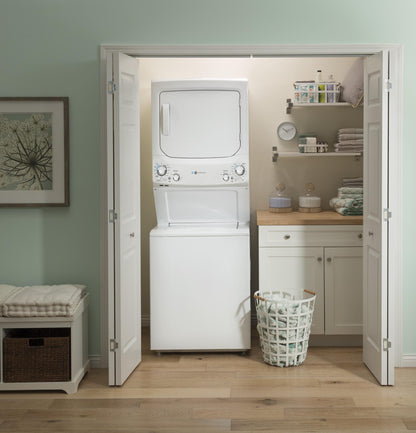 GE Unitized Spacemaker Washer & Electric Dryer, 3.8 cu. ft. Washer - GUD27ESSMWW-KT