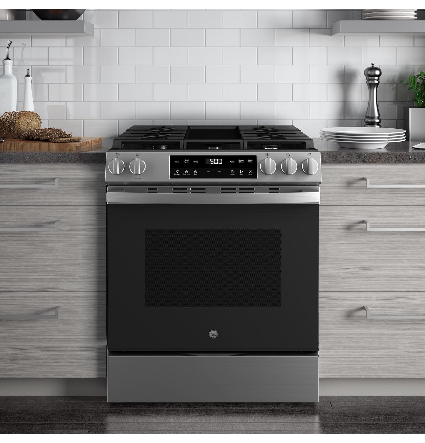 GE APPLIANCES GGS500SVSS GE(R) 30" Slide-In Front Control Gas Range - GGS500SVSS-KT