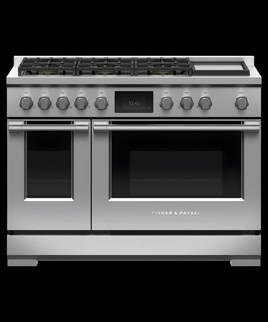 FISHER & PAYKEL RGV3486GDL Gas Range, 48", 6 Burners with Griddle -  RGV3486GDL