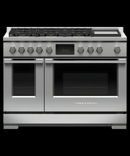 FISHER & PAYKEL RGV3486GDL Gas Range, 48", 6 Burners with Griddle -  RGV3486GDL