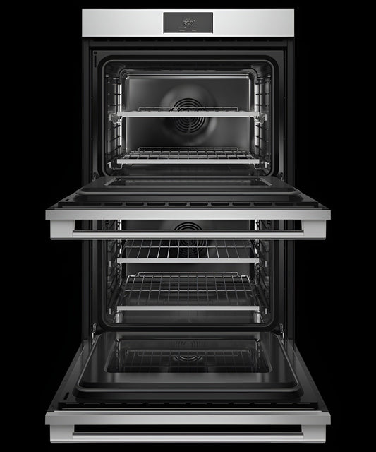FISHER & PAYKEL OB30DPPTX1 Double Oven, 30", 8.2 cu ft, 17 Function, Self-cleaning - OB30DPPTX1-KT