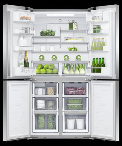FISHER & PAYKEL RF203QDUVX1 Freestanding Quad Door Refrigerator Freezer, 36", 18.9 cu ft, Ice & Water - RF203QDUVX1-KT