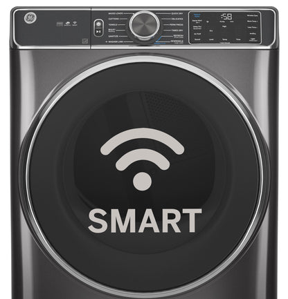 GE APPLIANCES GFD65ESSVWW GE(R) 7.8 cu. ft. Capacity Smart Front Load Electric Dryer with Steam and Sanitize Cycle - GFD65ESSVWW-KT