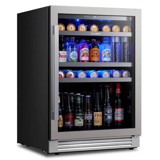 Ca'Lefort 24 inch 220 Can Beverage Refrigerator, Built in & Freestanding - CLF-BS24