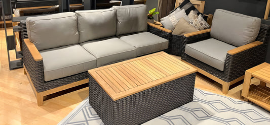 Royal Teak Collection Boca 3-Seater Sofa with Nurture Colored Cushions - BOCA3S