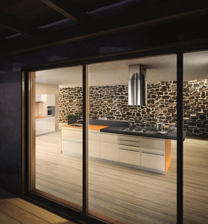 Elica - CHROME - Iconic - 22 7/8" W x 17" D x 22 7/8" H, Polished Stainless Steel - Island Hoods- ECH623S1
