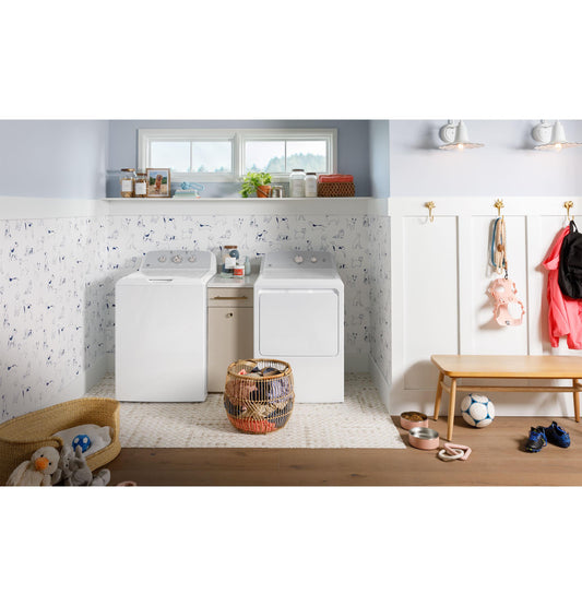 GE APPLIANCES GTX38GASWWS GE(R) 6.2 cu. ft. Capacity Gas&#x00A0;Dryer with Up To 120 ft. Venting and Shallow Depth&#x200B; - GTX38GASWWS-KT
