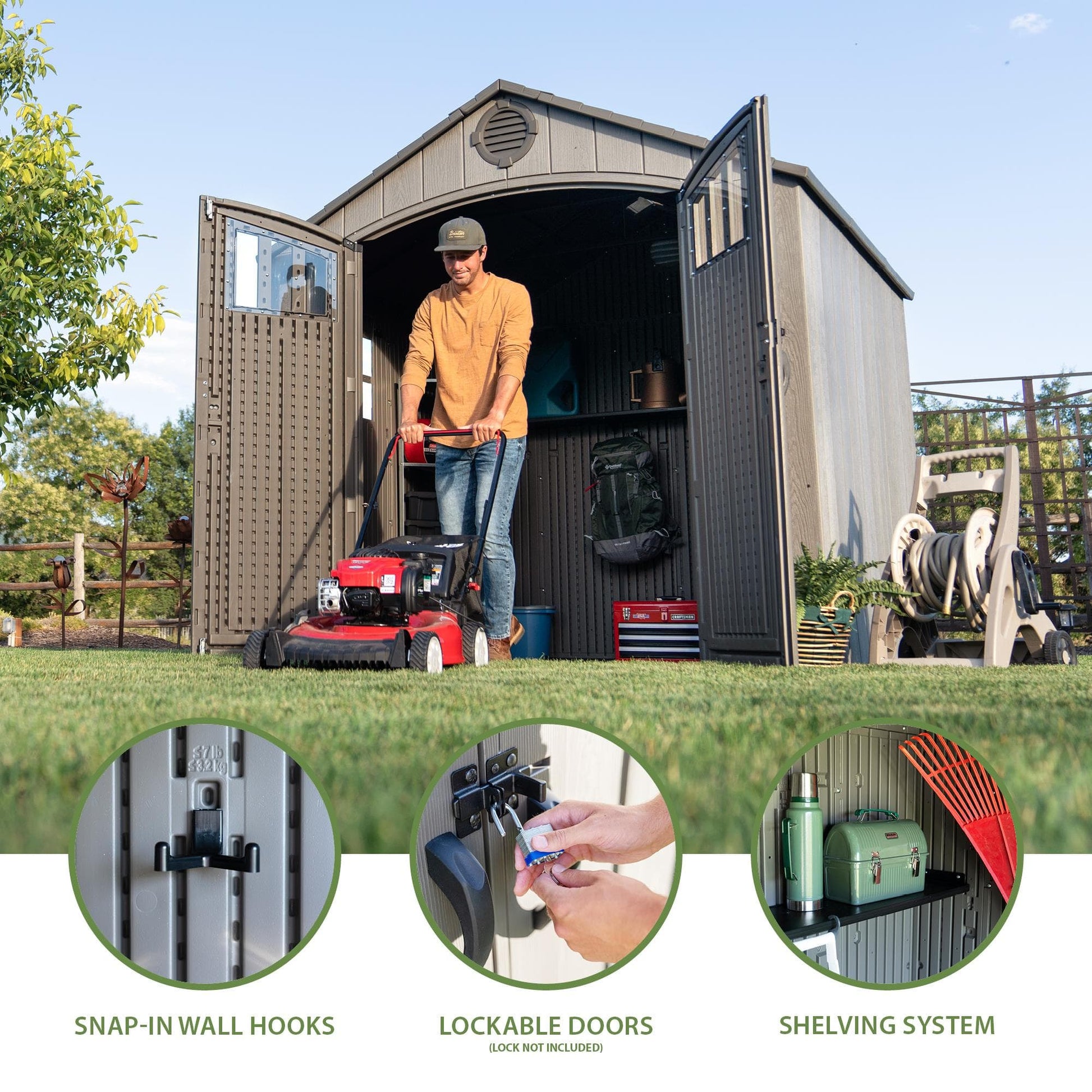Lifetime 8 Ft. X 7.5 Ft. Outdoor Storage Shed - 60370 - Backyard Provider