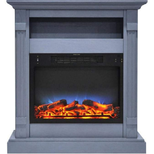 Cambridge Sienna 34" Electric Fireplace, Slate Blue Mantel - CAM3437-1SBLLG3